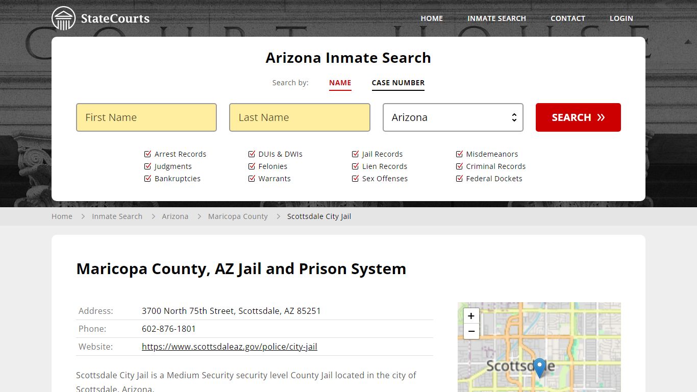 Scottsdale City Jail Inmate Records Search, Arizona - StateCourts